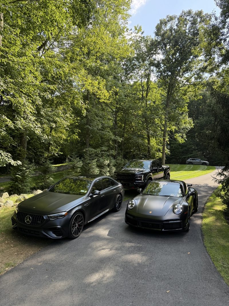 Two detailed vehicles after a mobile detail